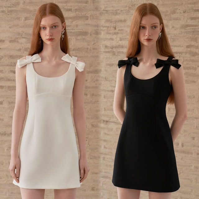 【dress】ショルダーリボンミニワンピース　N3279