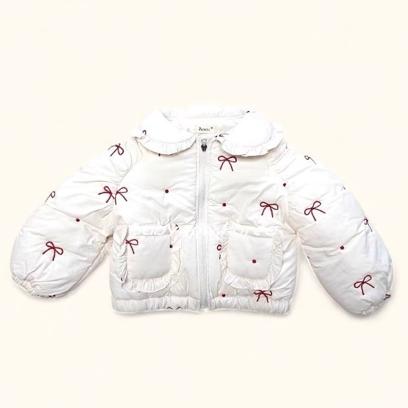 【80-120cm】刺繍リボンダウンジャケット【071201】