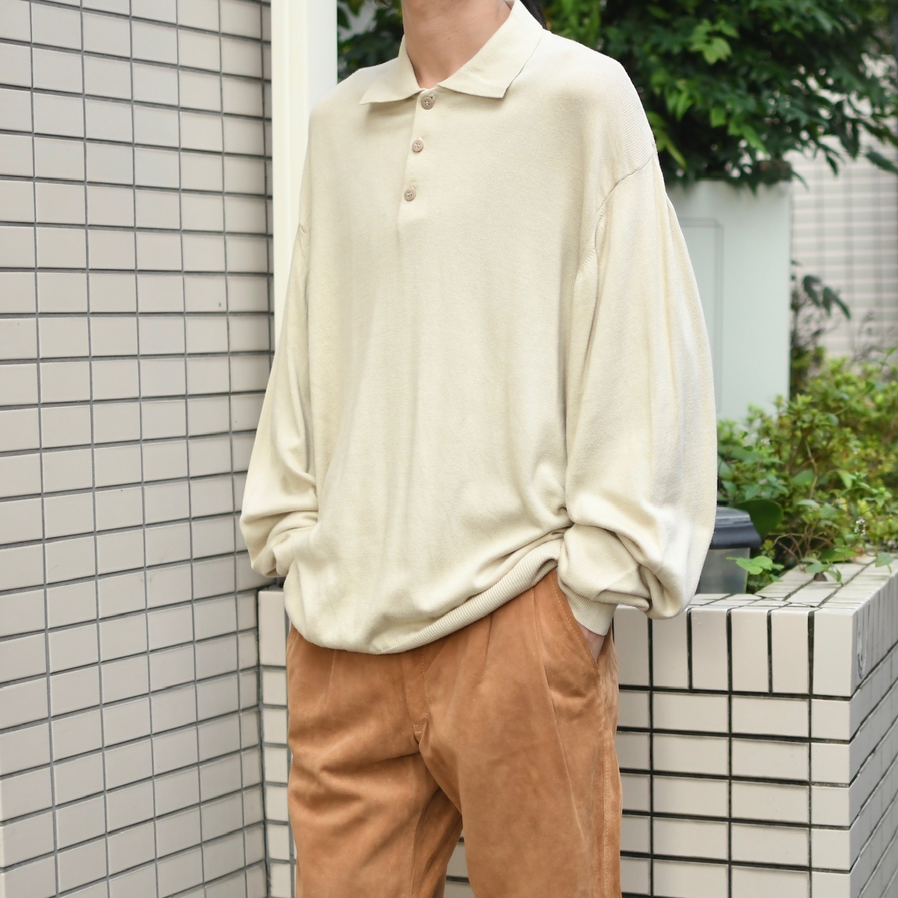 PRONT UOMO cotton rayon knit polo
