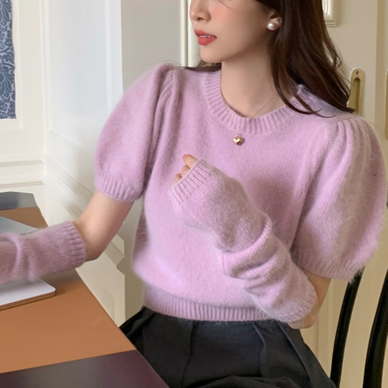 パフスリーブアーマーニット LK778