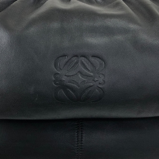 LOEWE ロエベ ショルダーバッグ ブラック アナグラム型押し ナッパレザー セミショルダーバッグ vintage ヴィンテージ オールド ymu5m6