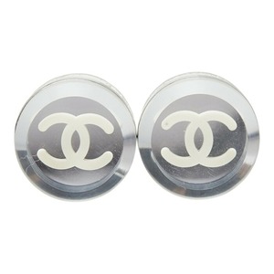 シャネル ココマーク クリアピアス シルバー クリア メタル プラスチック レディース CHANEL 【中古】