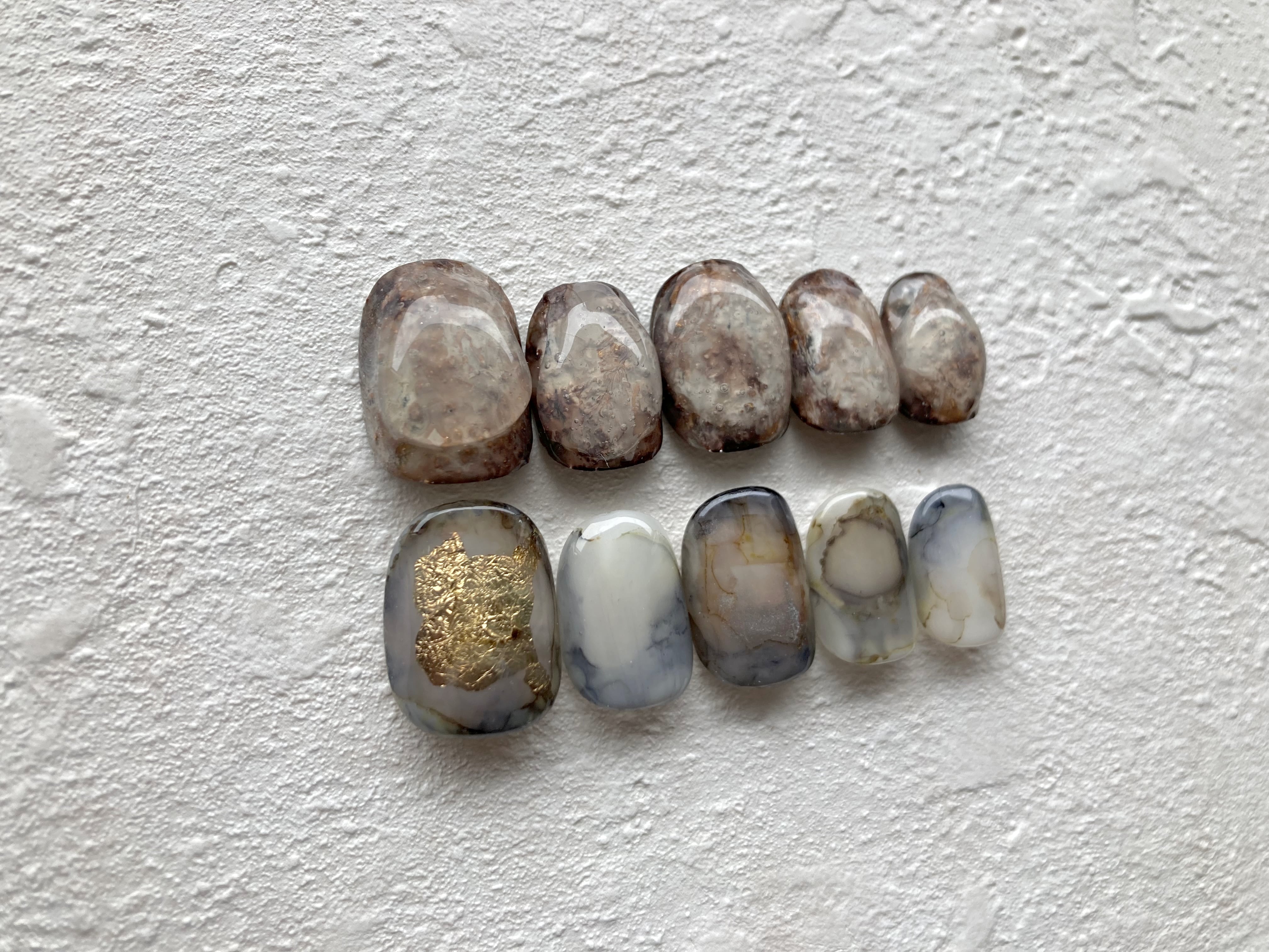 鉱物アートサンドピュアアシメトリーネイルチップ | embellir Nail
