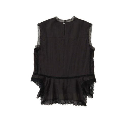 NativeVillage (ネイティブヴィレッジ) No.6 寂静 スリーブレスレースブラウス（black）