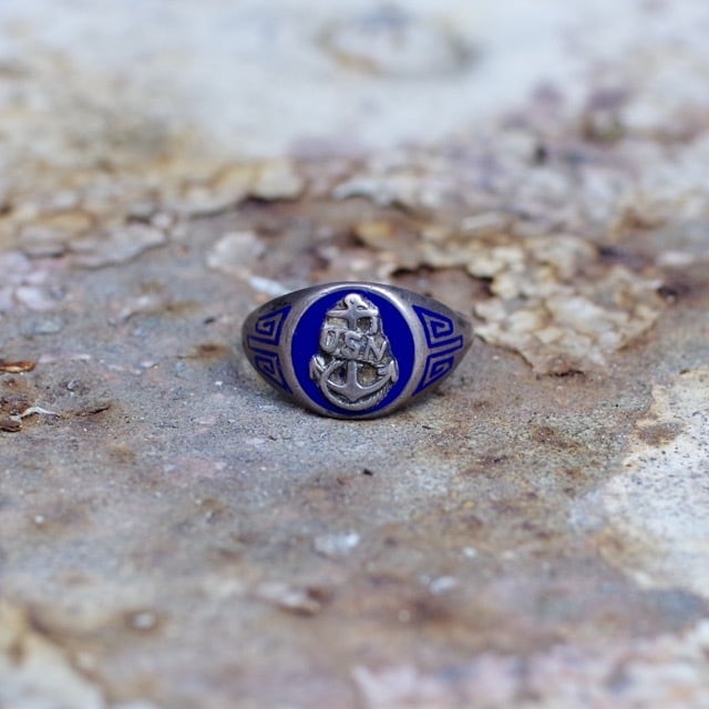 US NAVY Vintage Silver Ring / 40年代〜 USN Sterling ミリタリー