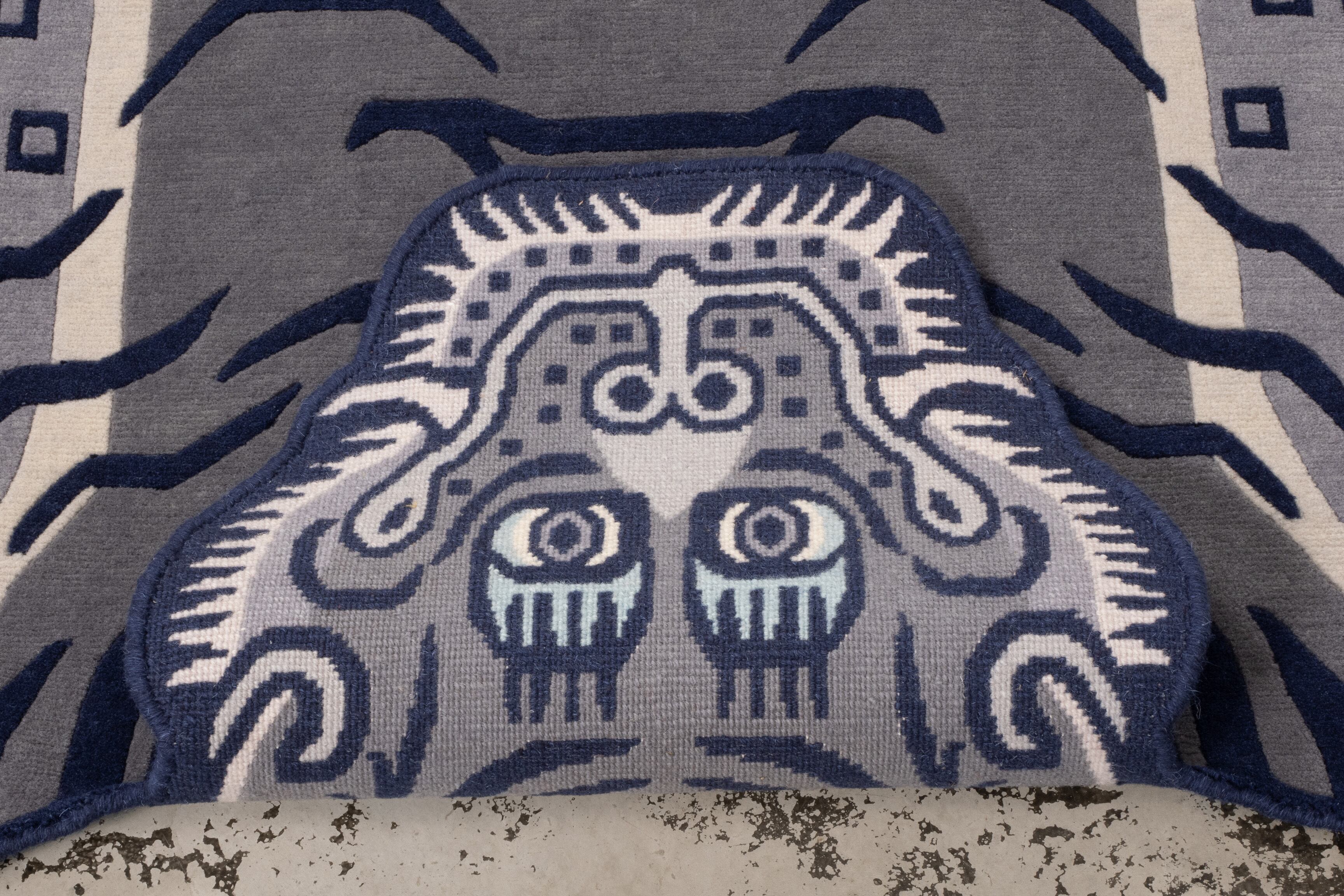 Tibetan Tiger Rug 《Lサイズ•ウール・オリジナル3・アッシュグレー216