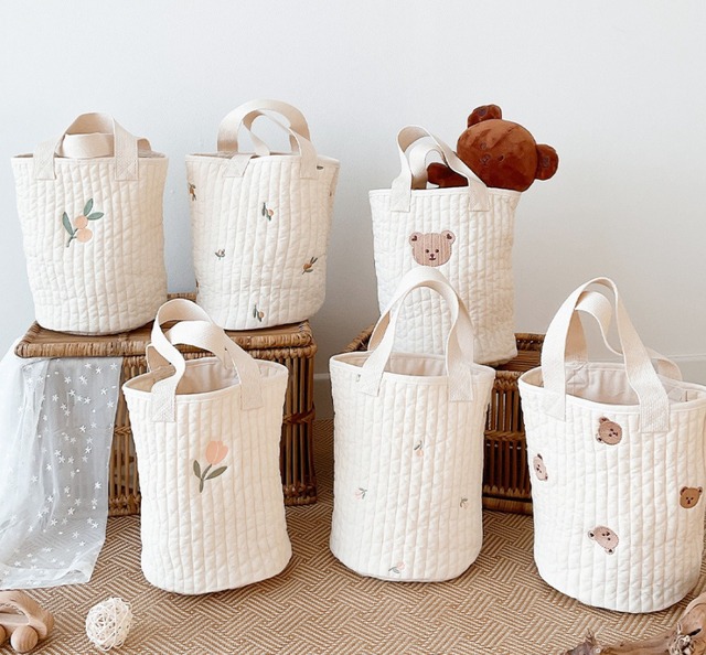 人気♪【即納】刺繍キルティングトートバッグ 鞄 韓国子供服