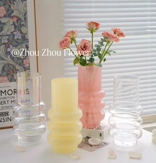 【お取り寄せ】★4色★ アイデア ins風 花瓶 撮影道具 装飾 ガラス花瓶 置物