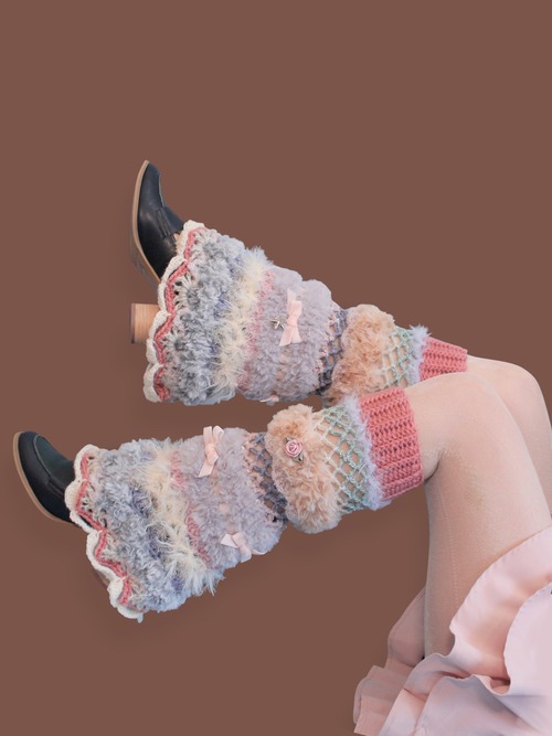 MONSTER knit leg warmer(latte multi)