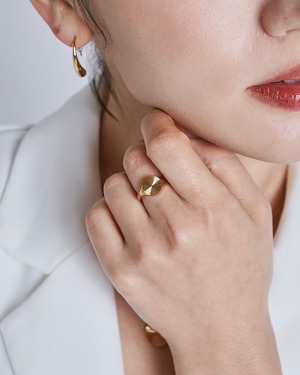 316L Jagged circle ring［GOLD］#r172