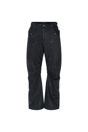 [SURGERY] surgery fold-bend jeans 'wax coating' 正規品 韓国ブランド 韓国通販 韓国代行 韓国ファッション sur8ery サージェリー 取扱店 日本 店舗