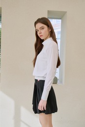 GOXO ゴーエックスオー グリーンハートモックネックロングスリーブ ホワイト