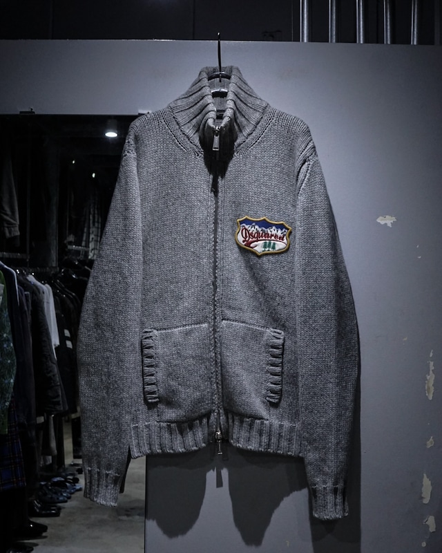 【add (C) vintage】“DSQUARED2” Wappen Design  Zip Up Knit Jacket