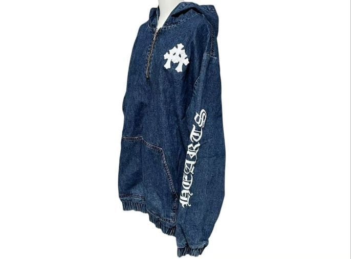 CHROME HEARTS クロムハーツ ハーフジップ デニム アノラックパーカー