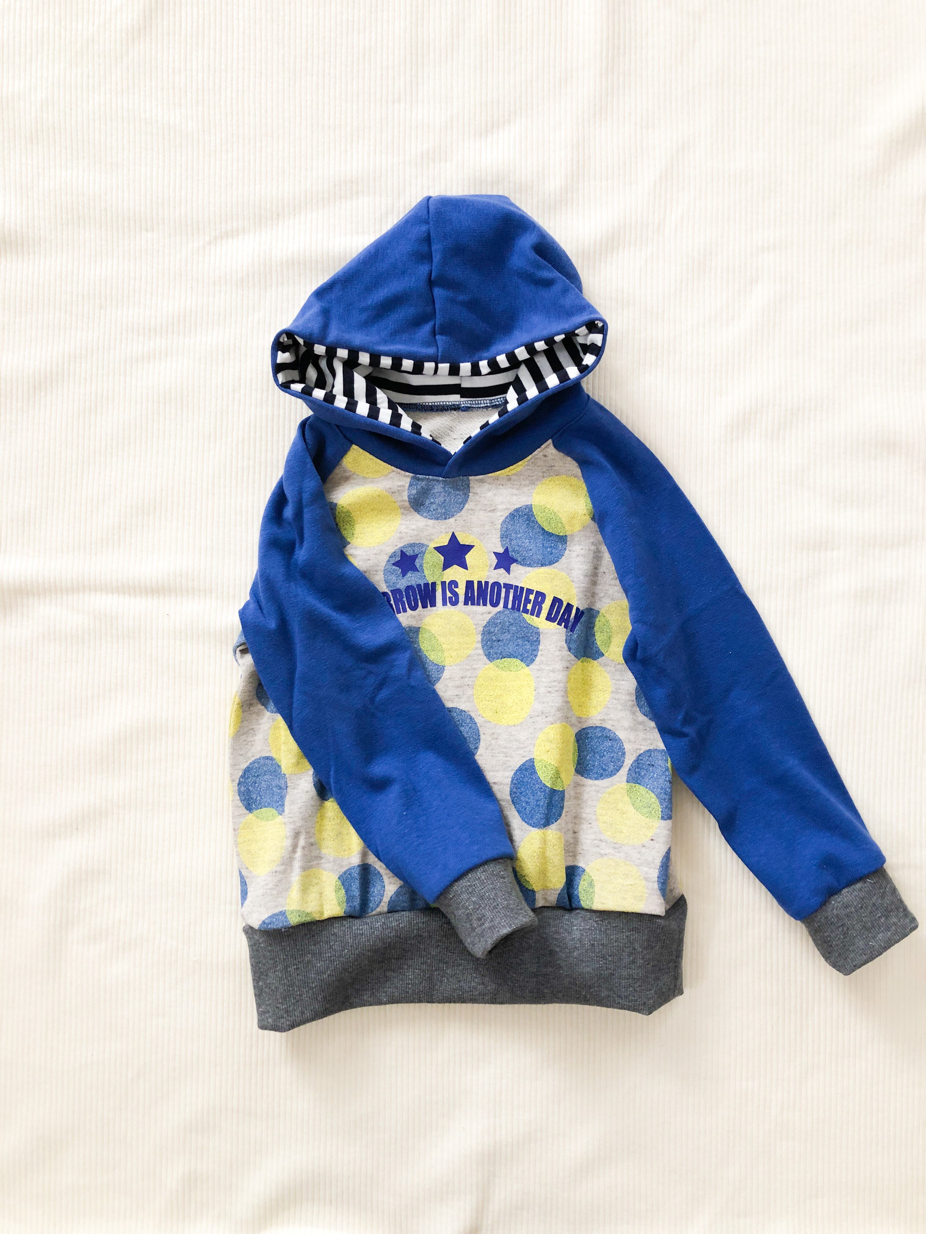 110・120・130】ツインドット×ボーダーのパーカー | ハンドメイド