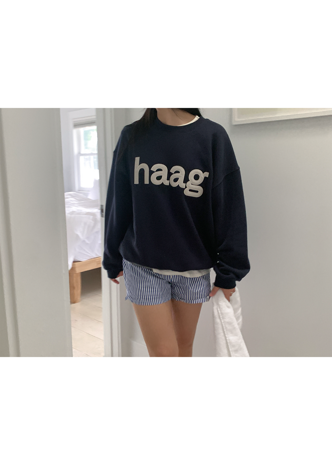 Haag> a birthday boy sweatshirt / navy | Pay ID 