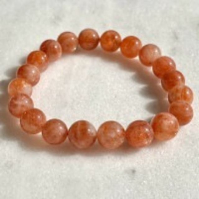 【超美石】イリュージョン　サンストーン　9ｍｍ　ブレスレット 3911