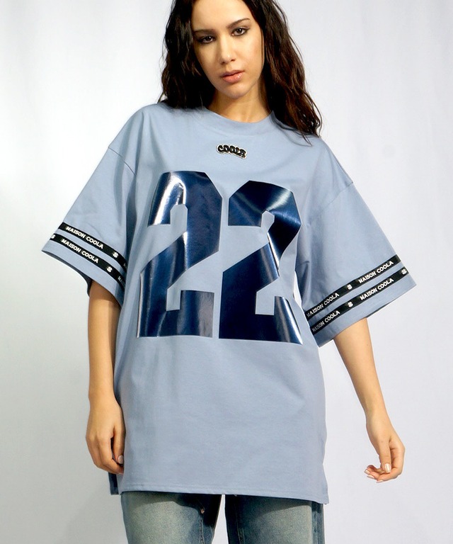 スリーブラインフットボールシャツ (BLUE)　CQ-44085