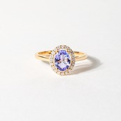 【K18 / 11号】タンザナイト  x ダイヤモンド リング