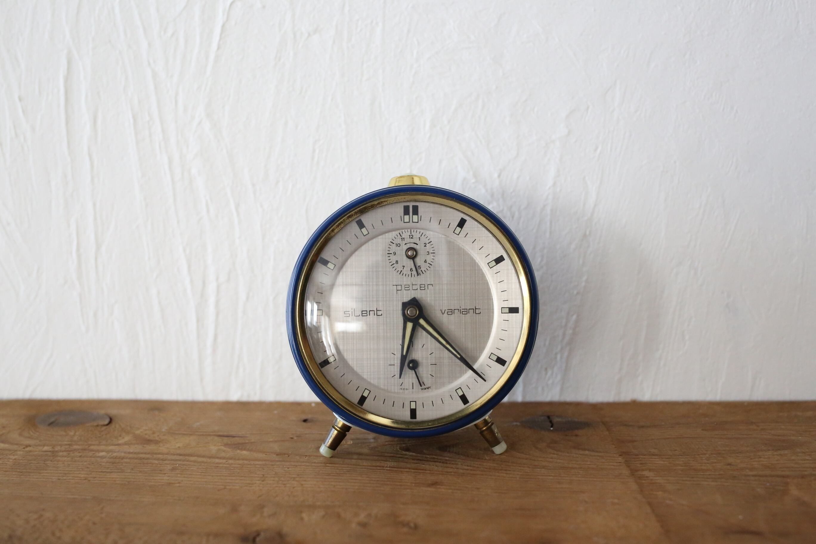 ドイツ アンティーク ヴィンテージ peter 目覚まし時計 ブルー