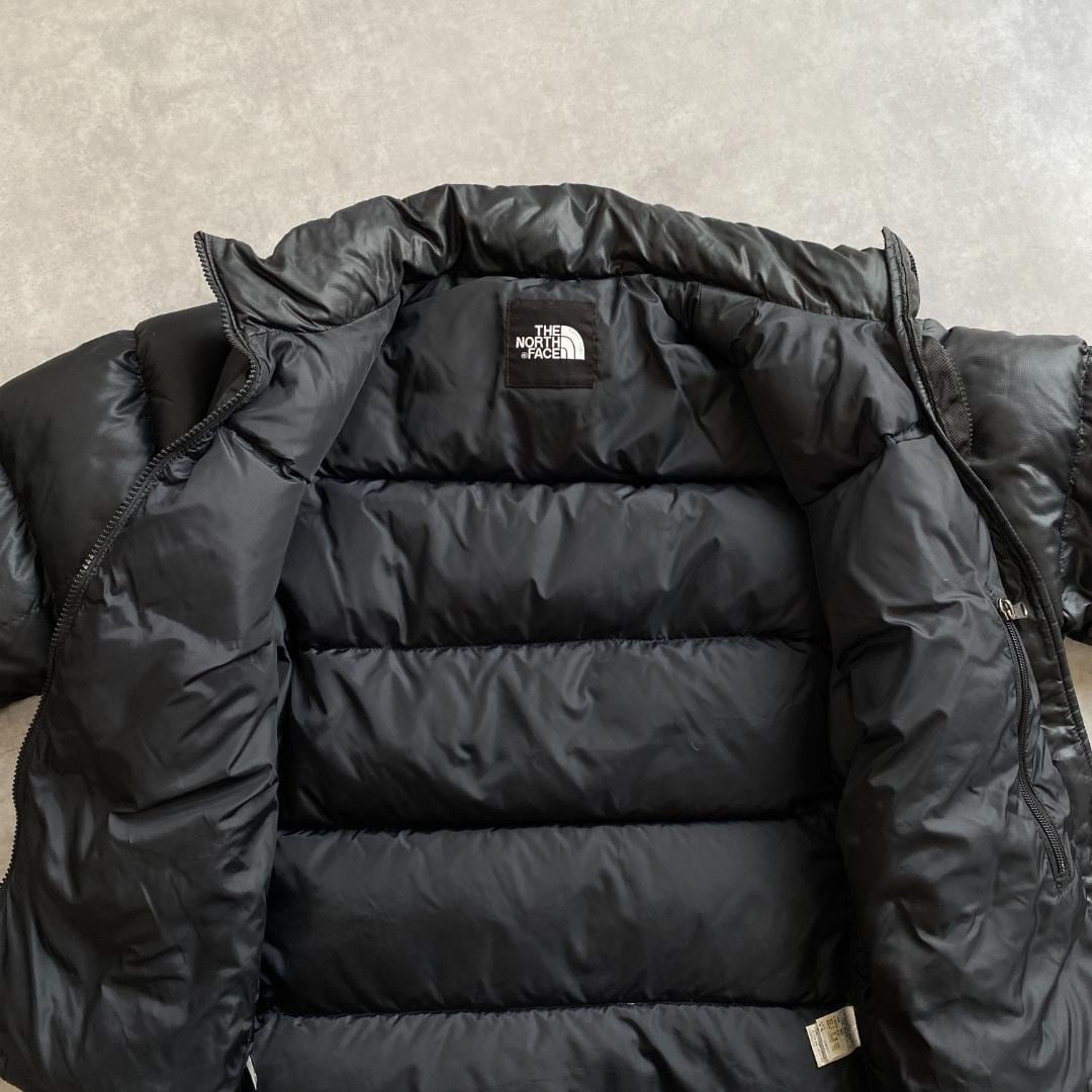 ノースフェイス ヌプシ ダウンジャケット ブラック 黒 刺繍 L 12345  