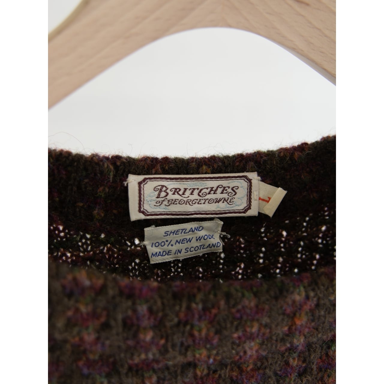 【BRITCHES of Georgetown】Made in Scotland 100% Shetland Wool Sweater（スコットランド製 シェットランドウール プルオーバーセーター ボートネックニット）