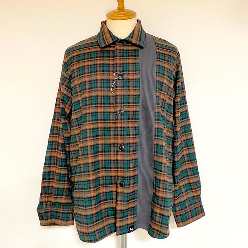 Check Switching Shirts Blouson　Brown