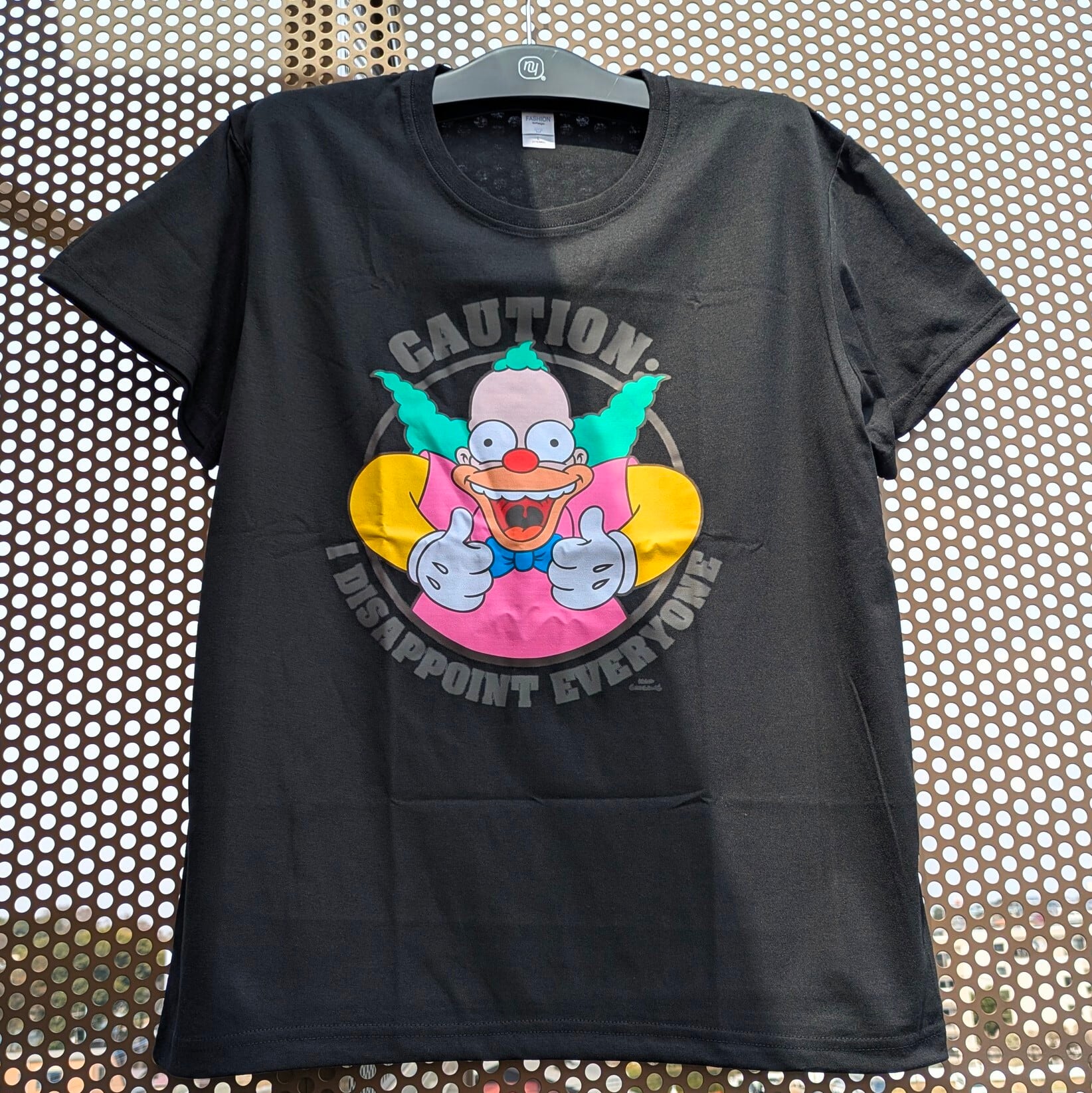 【 The Simpsons（ ザ・シンプソンズ ) 】『 CAUTION: I DISAPPOINT EVERYONE 』クラスティ・ザ・クラウン / Tシャツ〚アメリカン雑貨 アメトイ〛