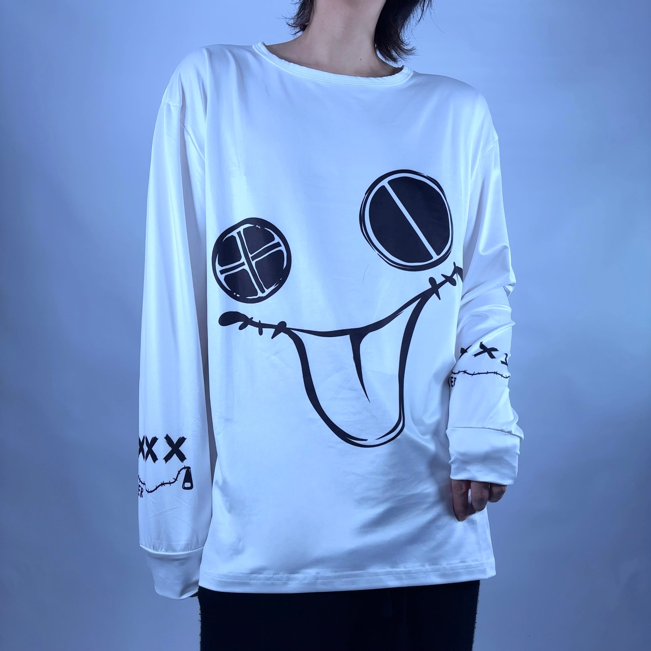 MOCKING FACE OVERSIZE LONG CUTSEW【WHITE】 | NIER CLOTHING