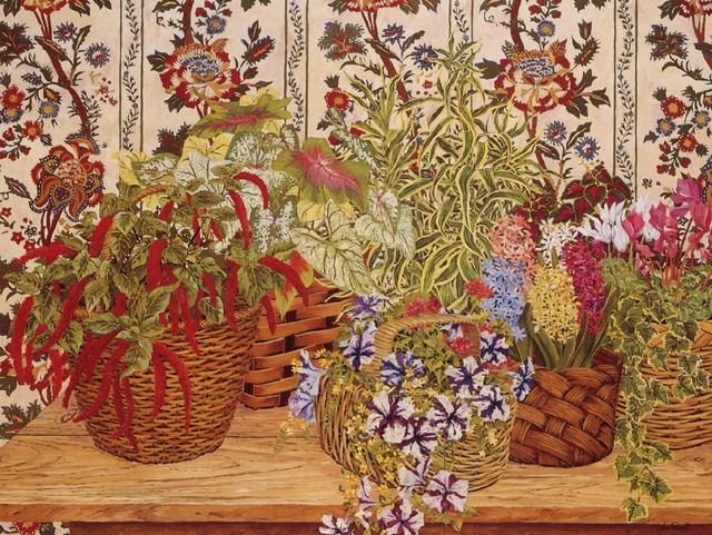 バスケットと花たち