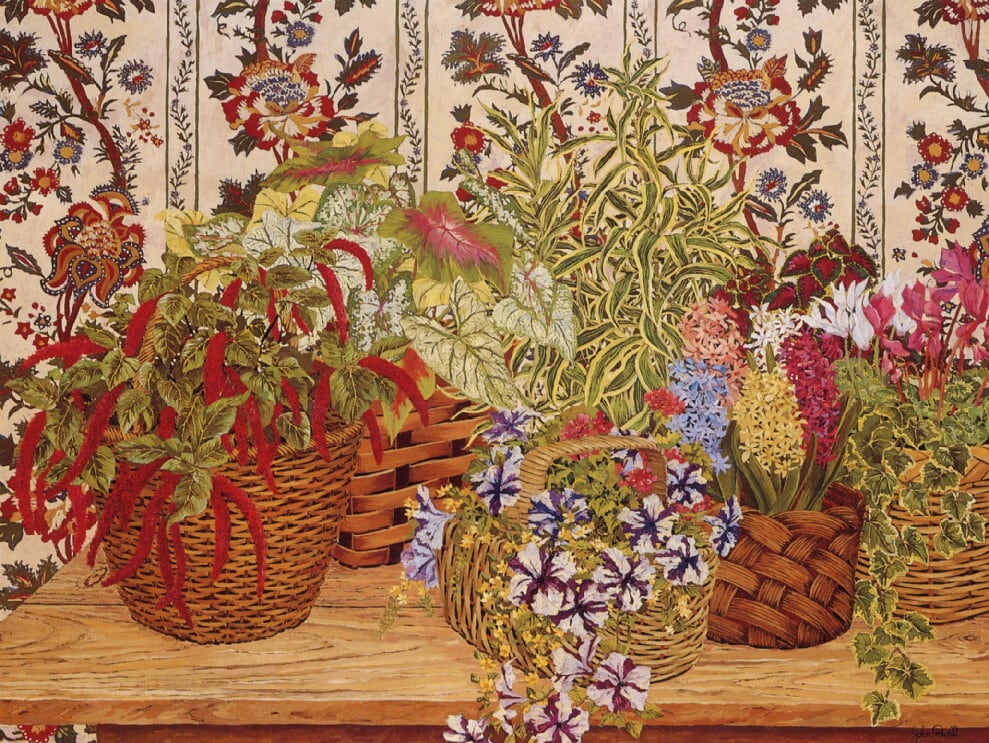 バスケットと花たち