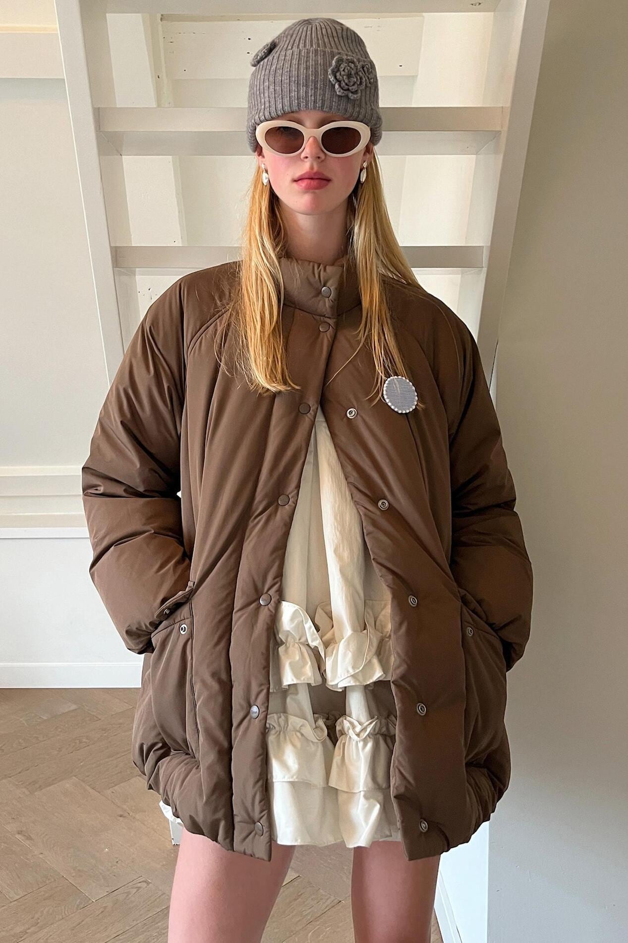 SINOON] Flower Beanie (Melange Grey) 正規品 韓国ブランド 韓国通販