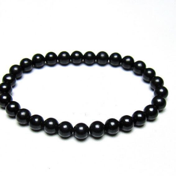シュンガイト ブレスレット 6mm 一点物 メール便可 111-49663