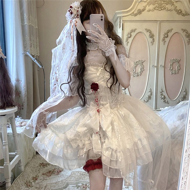 花嫁少女 Lolita 結婚式 レース 学園祭 文化祭 cosplay コスプレ ワンピース66713667