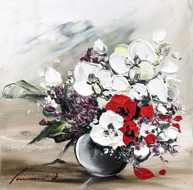 赤の白のハーモニー| quelques fleurs rouges