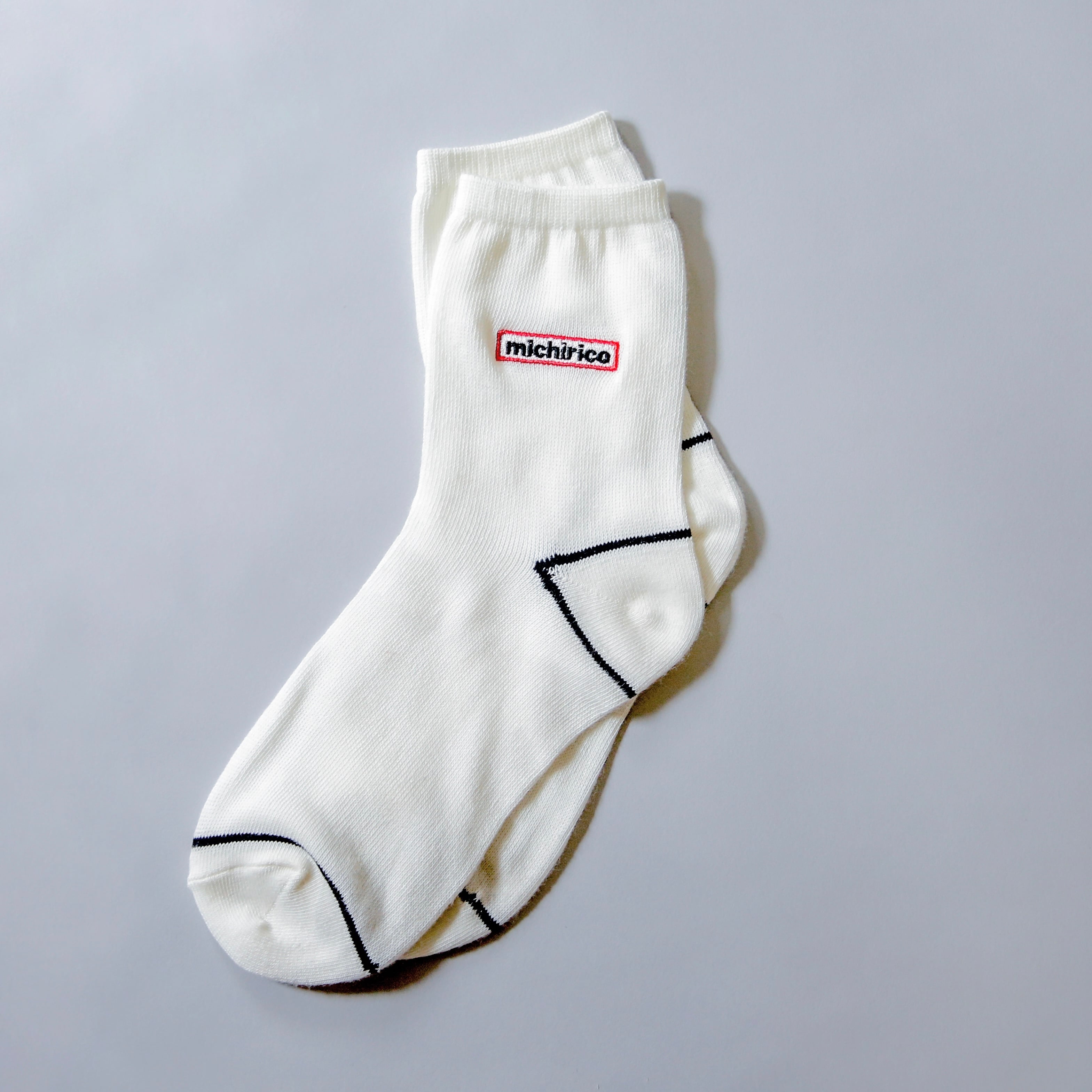 《michirico 2023SS》michirico 刺繍 socks / ivory