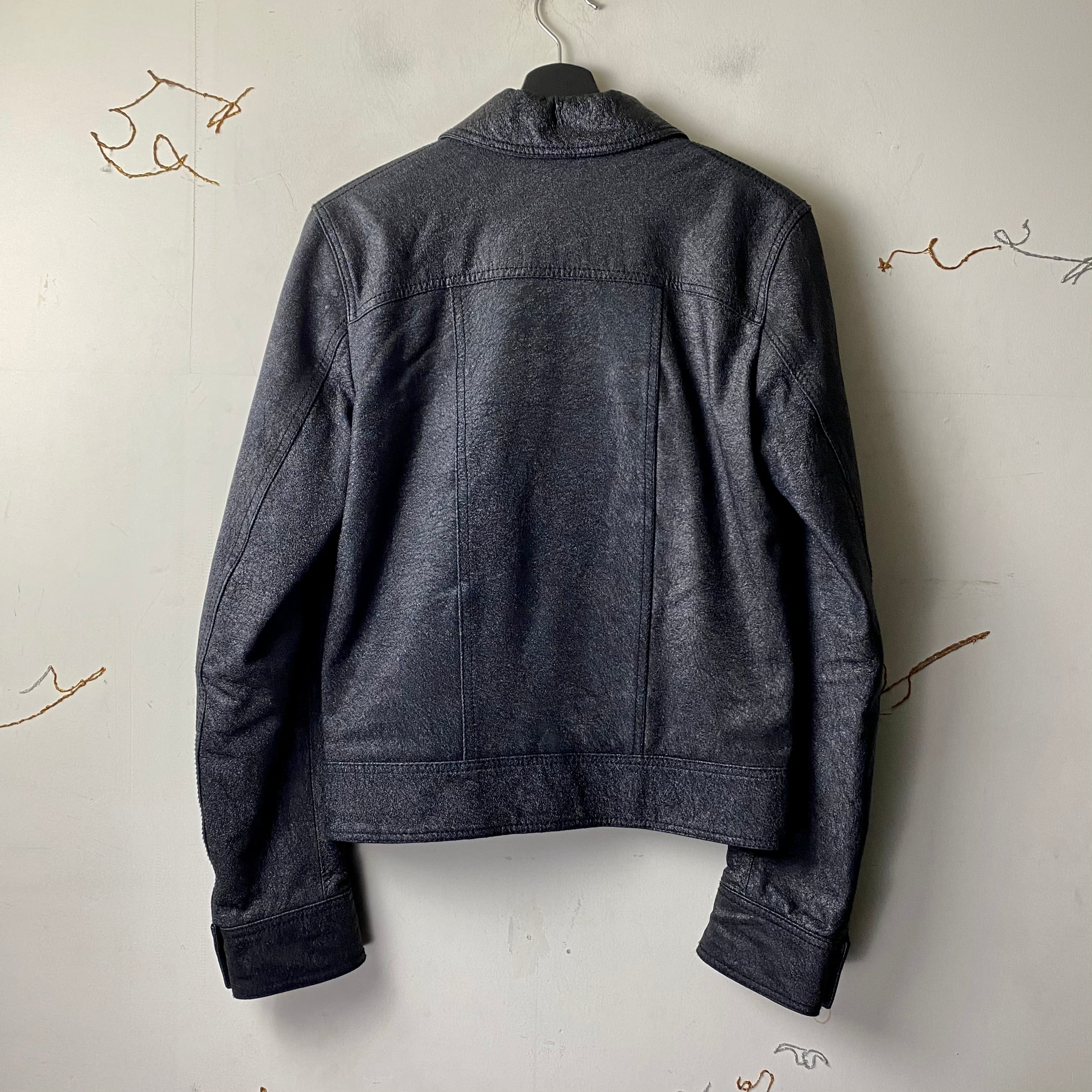 archive DIOR HOMME cross pocket destroyed leather jacket | NOIR ONLINE