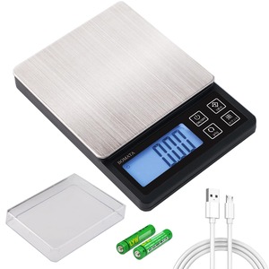 【人気】BOMATA(ボマタ) はかり デジタル キッチン 0.01g単位 最大計量600g USB充電可能 コンパクト 風袋引き 計数機能 ステンレス鋼 計量器 スケール 測り B604C 黒…
