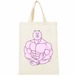 むきむきくまさん・薄手コットンバッグ(マチなし)