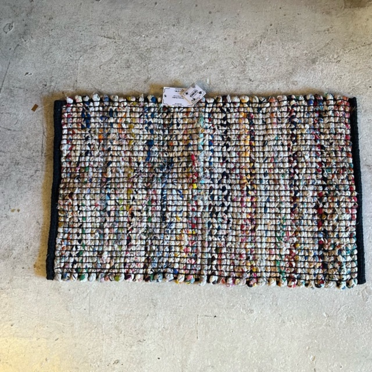TOPANGA Homefurnishing　Recycle Cloth Rug White　50×80cm　リサイクルクロスラグ　ホワイト　玄関マット　ベッド　ラグマット　リビング　玄関　椅子　サイドテーブル　コットン