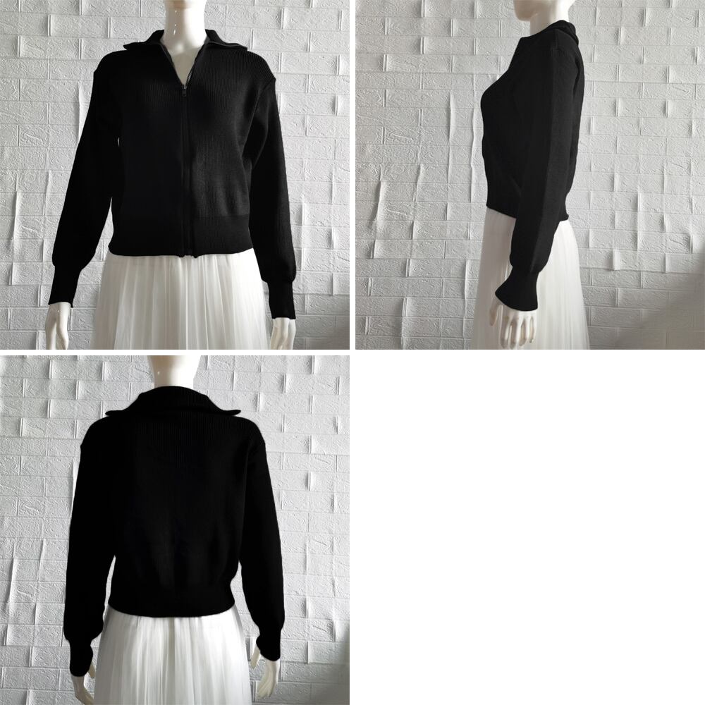 ジップアップ ブルゾン レディース 春秋冬 韓国 アウター トップス きれいめ 大人 かわいい おしゃれ ニット フェミニン 羽織り 大人可愛い 大人女子