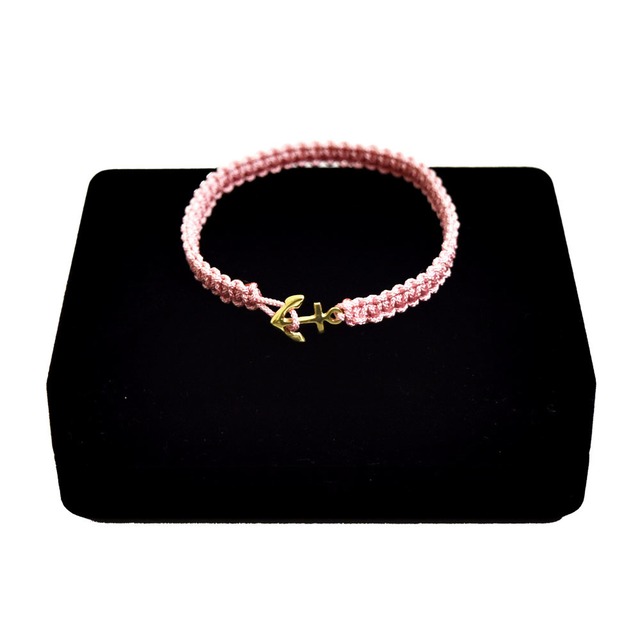 【無料ギフト包装/送料無料/限定】K18 Gold Premium Anchor Bracelet / Anklet Dusty Pink【品番 17S2010】