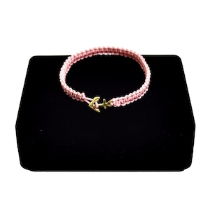 【無料ギフト包装/送料無料/限定】K18 Gold Premium Anchor Bracelet / Anklet Dusty Pink【品番 17S2010】