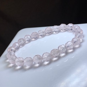 透明度高・ローズクォーツ多面カットブレスレット