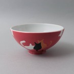 三匹ネコ 茶付(赤)