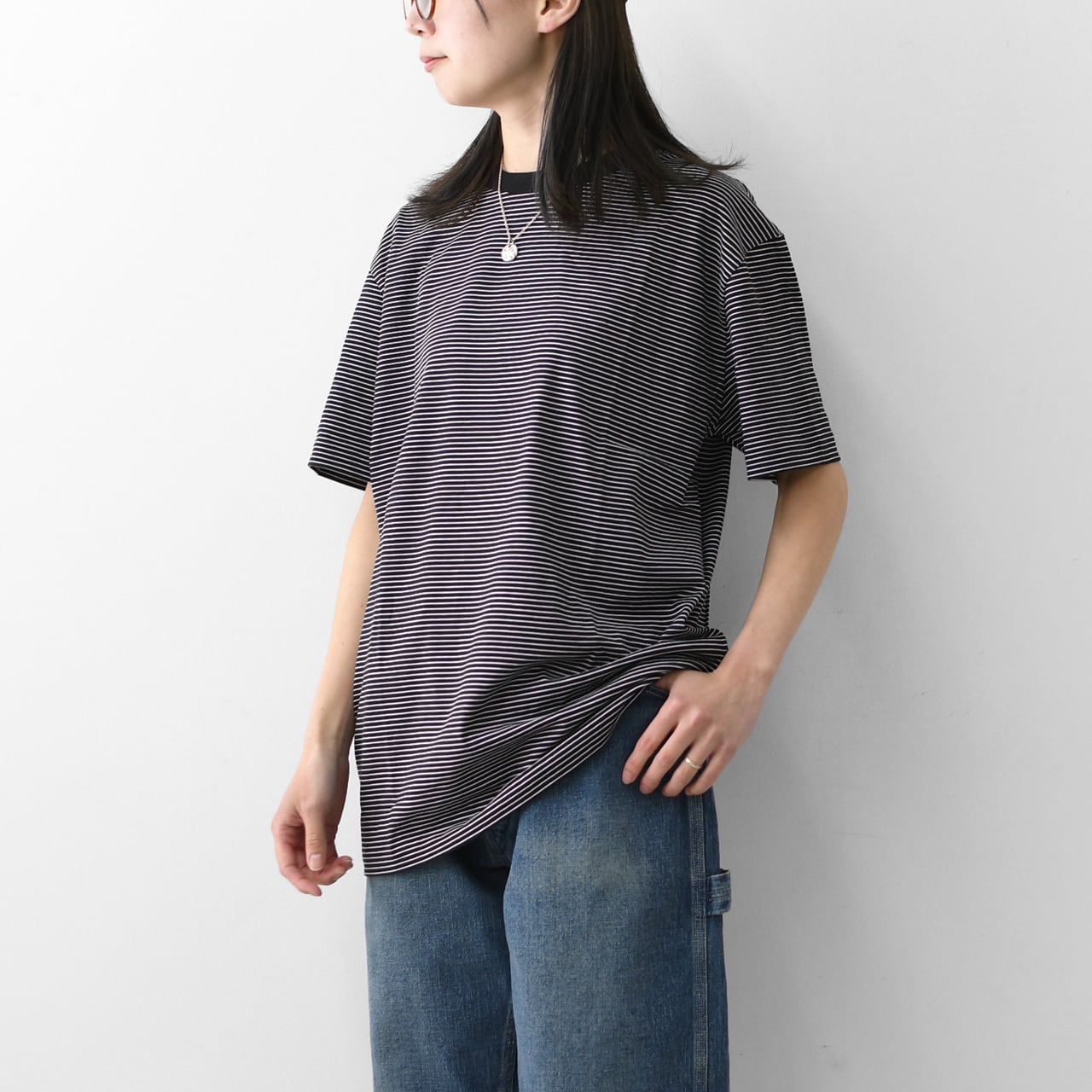 Handvaerk [ハンドバーク] M 60/2 NEW CREW NECK S/S T-SHIRT BORDER