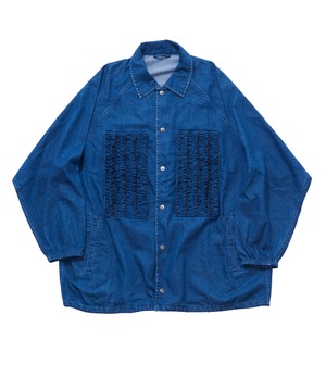 DENIM COACH JACKET : BLUE