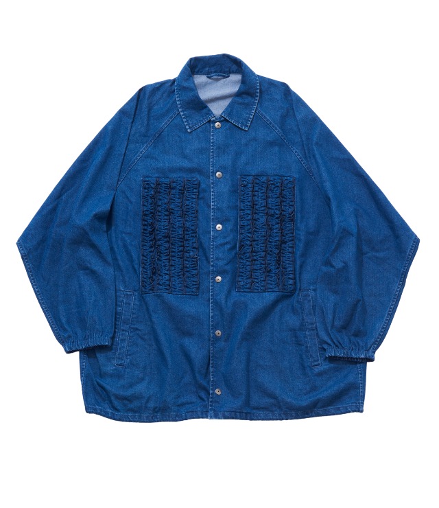 DENIM COACH JACKET : BLUE