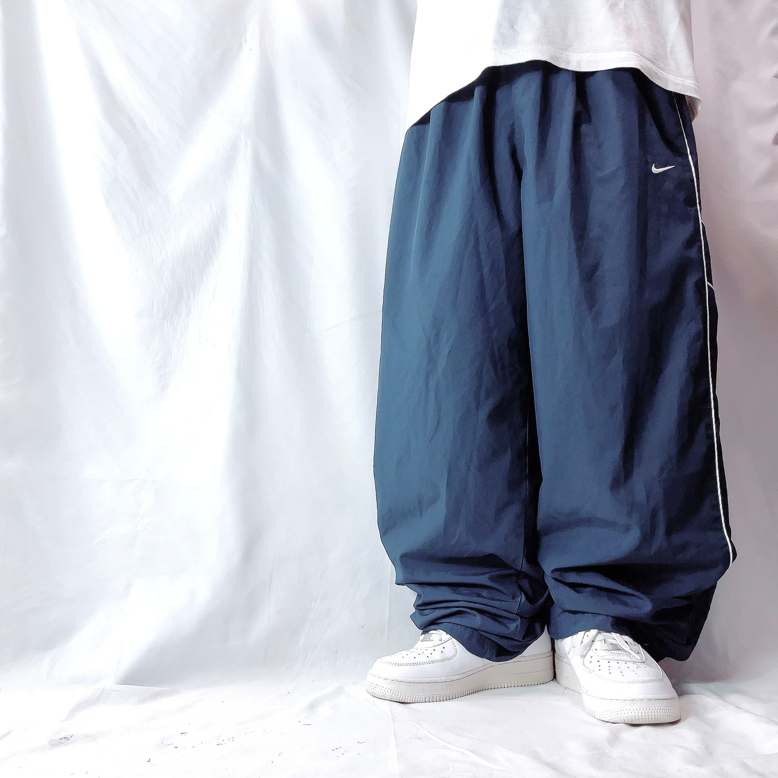 古着 オールドネイビー ライン入り トラックパンツ ジャージ 紺 メンズ