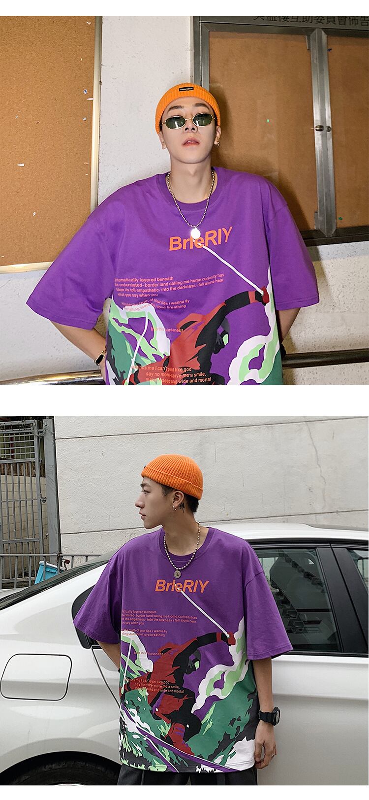 全3色 Tシャツ カットソー プリント カジュアル シンプル